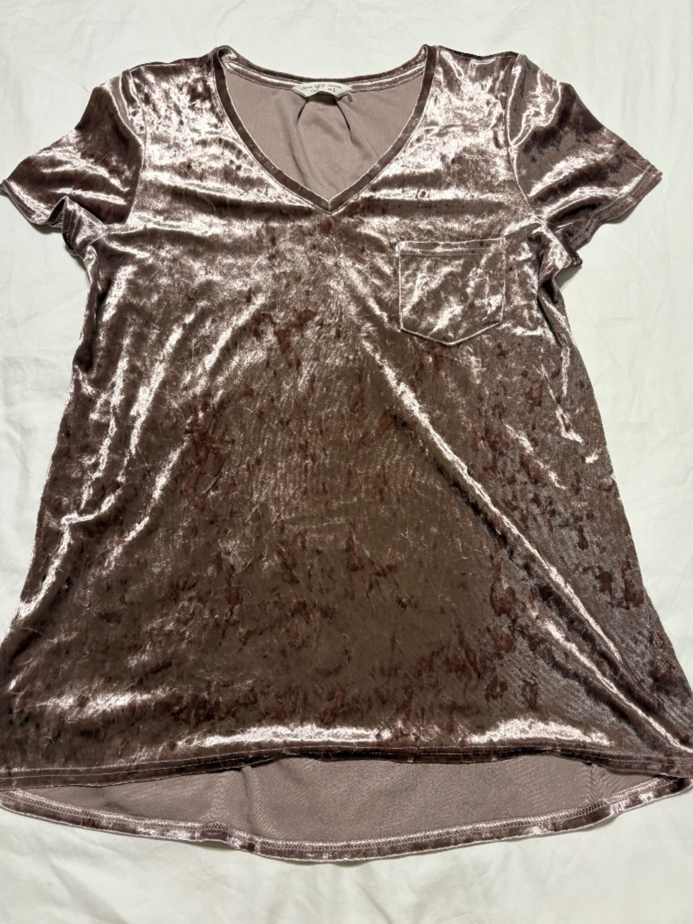Spring + Mercer Velvet Legging Tee Rose Smoke Size Large NWOT